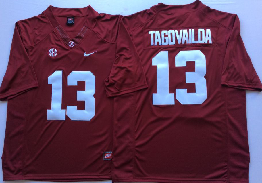 NCAA Men Alabama Crimson Tide Red #13 TAGOVAILOA->ncaa teams->NCAA Jersey